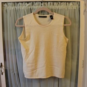 Lord and Taylor Creme 2 Ply Cashmere Tank